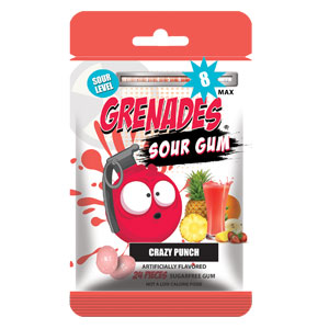 Grenades Gum SOURS - Crazy Punch 24pcs
