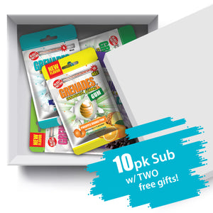 Grenades Subscription Box: 10-Pack, 300 Pieces of Gum + 2 FREE Gifts - SAVE 25%